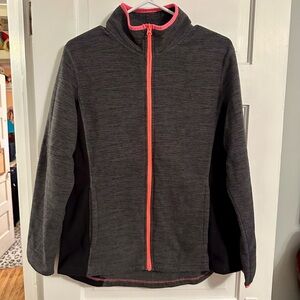 MTA Sport Gray and Pink Quarter-Zip Jacket